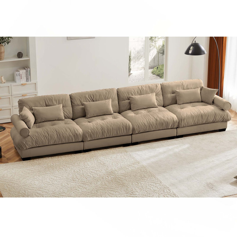Canapé modulaire surdimensionné à assise profonde avec coussins pour une expérience de salon confortable avec une combinaison flexible