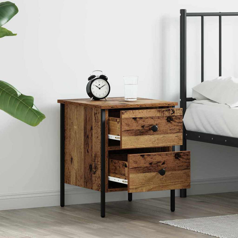 Bedside Cabinet With Drawer 40 X 42 X 50 Cm, Old Wood