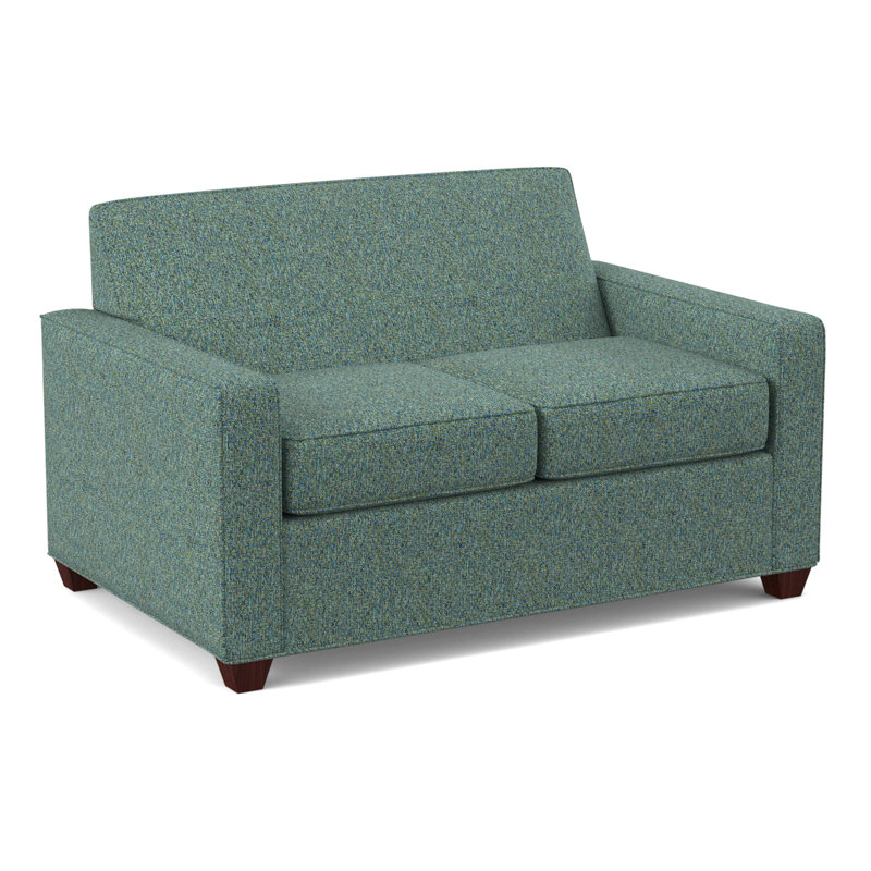 Avery 56" Square Arm Loveseat, Empire Mahogany, Connelly Peacock