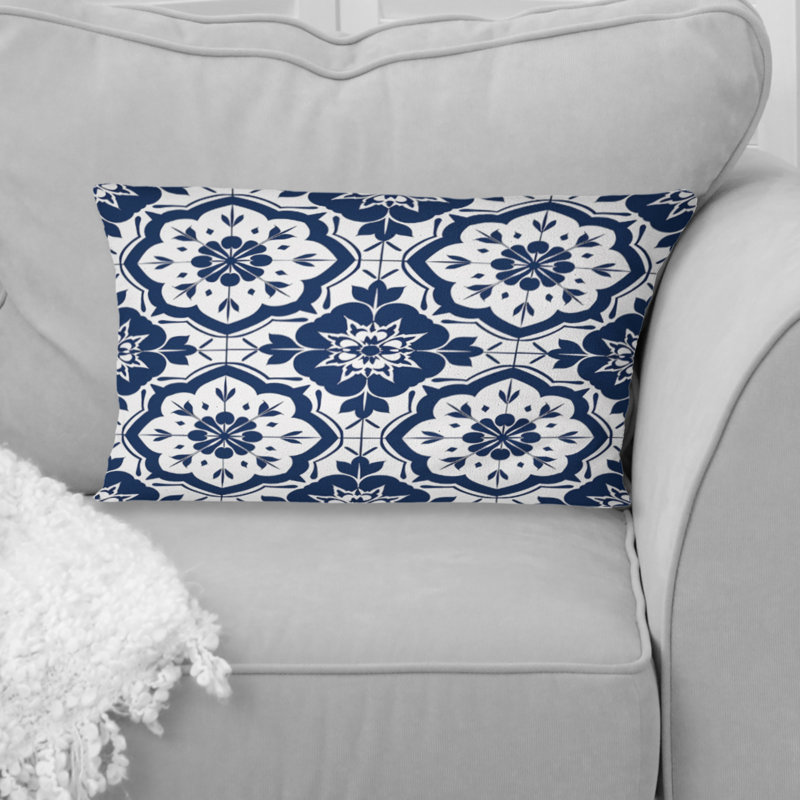 Coussin lombaire traditionnel bleu octogonal I - traditionnel
