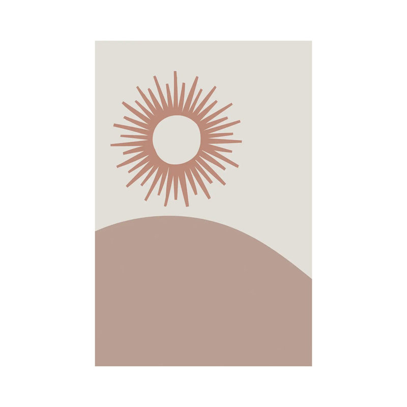 Le soleil-impression d’art graphique, Pas de tapis, H 48 po x l 32 po x P 1,5 po, Toile tendue