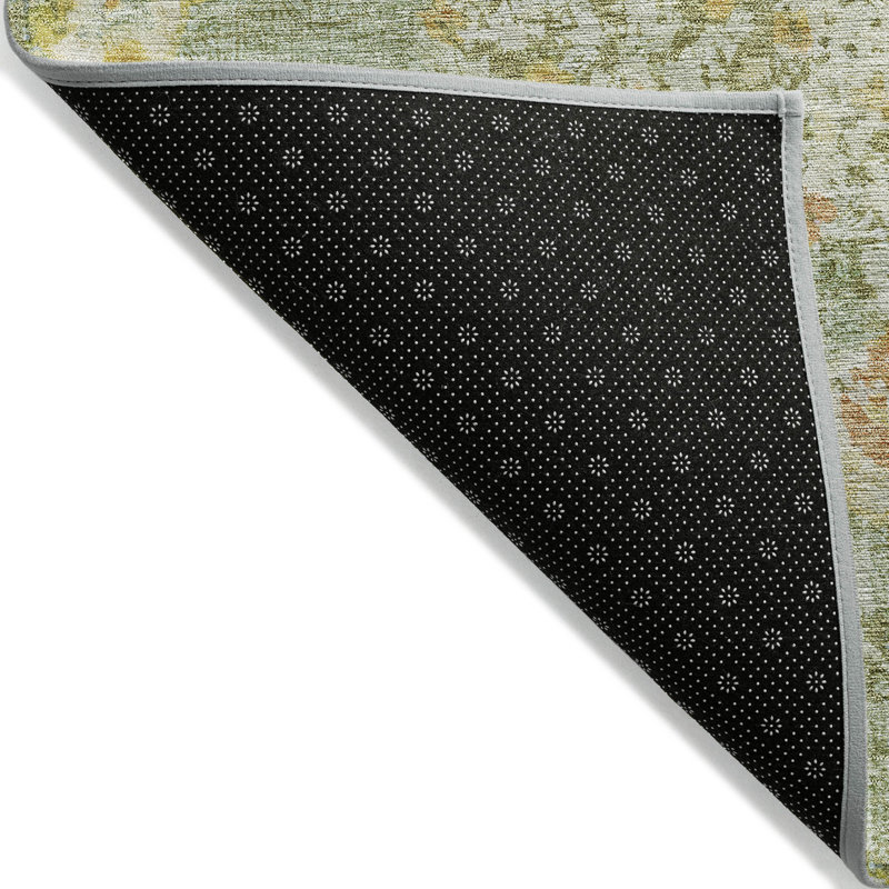 Tapis intérieur / extérieur vert lavable Ornella , 10 pi x 14 pi