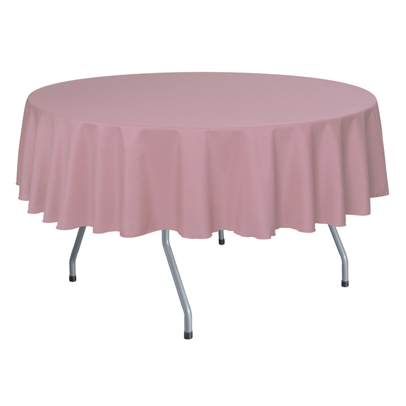 Rhein Solid Color Round Tablecloth, 1, Dusty Rose