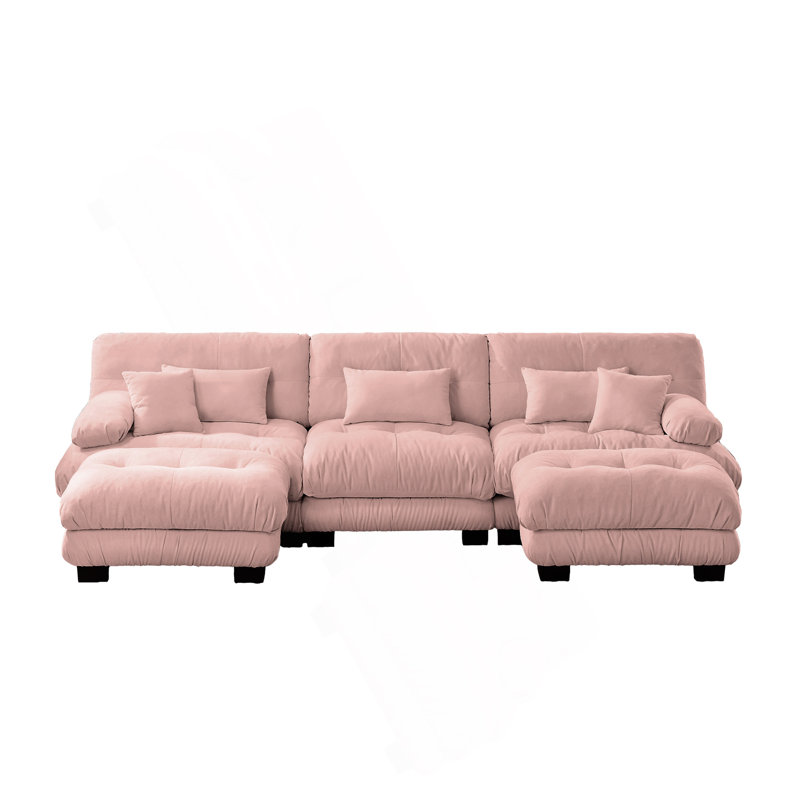 Canapé modulaire Boneless Luxury, Chenille rose