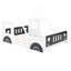 Lit plateforme double classique en forme de voiture avec roues, blanc