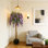 Arbre à fleurs artificiel mauve avec pot de ciment - Vigne suspendue réaliste et mousse pour la décoration intérieure, le bureau, le mariage