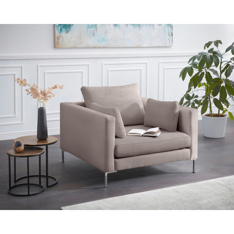 Marius 110 Wide Tufted, Light Grey , Velvet