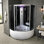 Combinaison de baignoire tourbillon d'angle 51 po x 51 po avec double pompe, radiateur, chromothérapie et enceinte en verre trempé MILAN