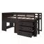 Lit mezzanine simple avec armoire et tablette-129228690