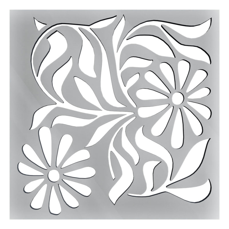 Barryton Decorative Fretwork Acrylic Wall Panels, Medium, 15 3/8"W x 15 3/8"H x 1/8"T, Grey, Gray