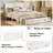 Platform Bed with Storage Drawers and LED Lights,Pine Wood Bed Frame with USB Charging Station and Headboard, Weight Capacity 500 lbs, No Box Spring Needed, White, King-595297244-595297234