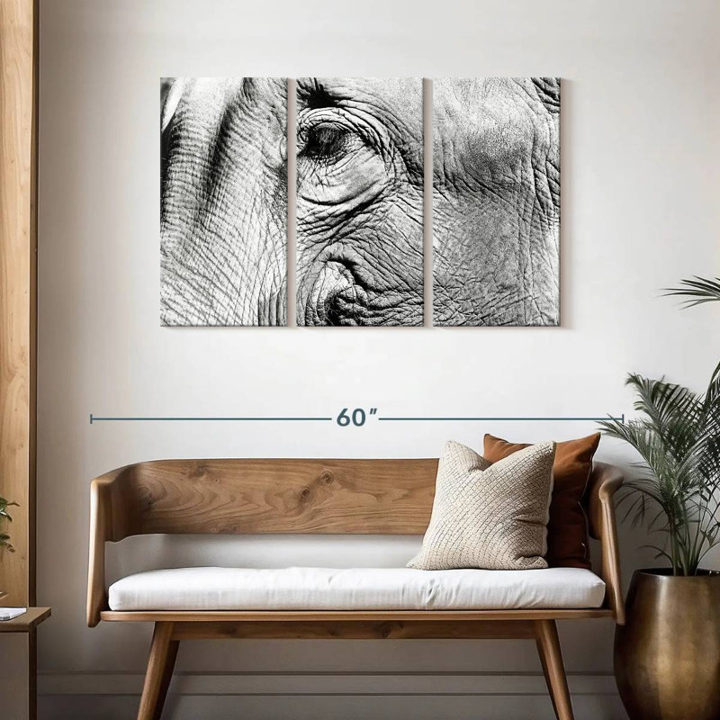 Éléphant bouchent BW, H 28 po x l 45 po