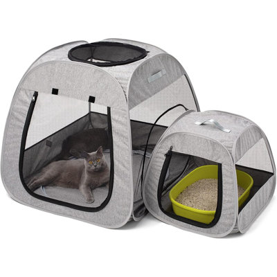 Parc portatif pour chat, conception trapézoïdale pour un meilleur ...