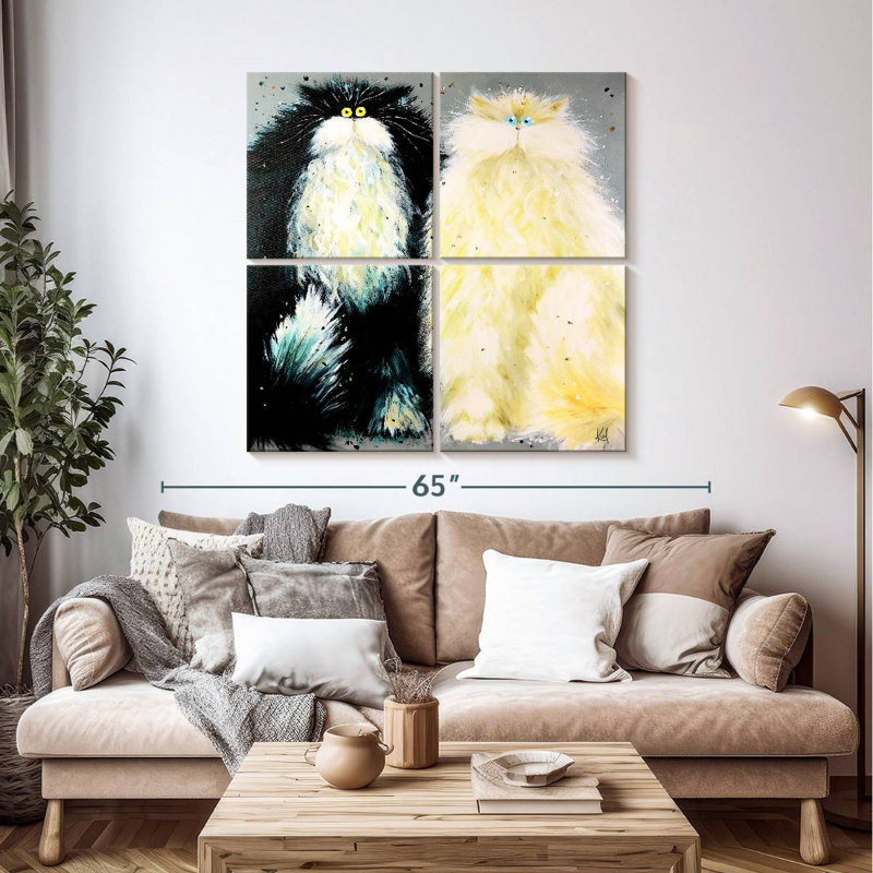 Brampt Mr And Mrs Cats, 45" H x 45" W