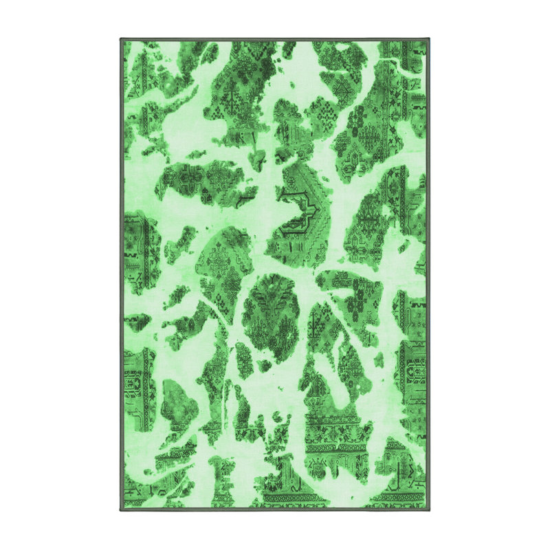 Washable Abstract Indoor Rug, Rectangle 2' x 3'