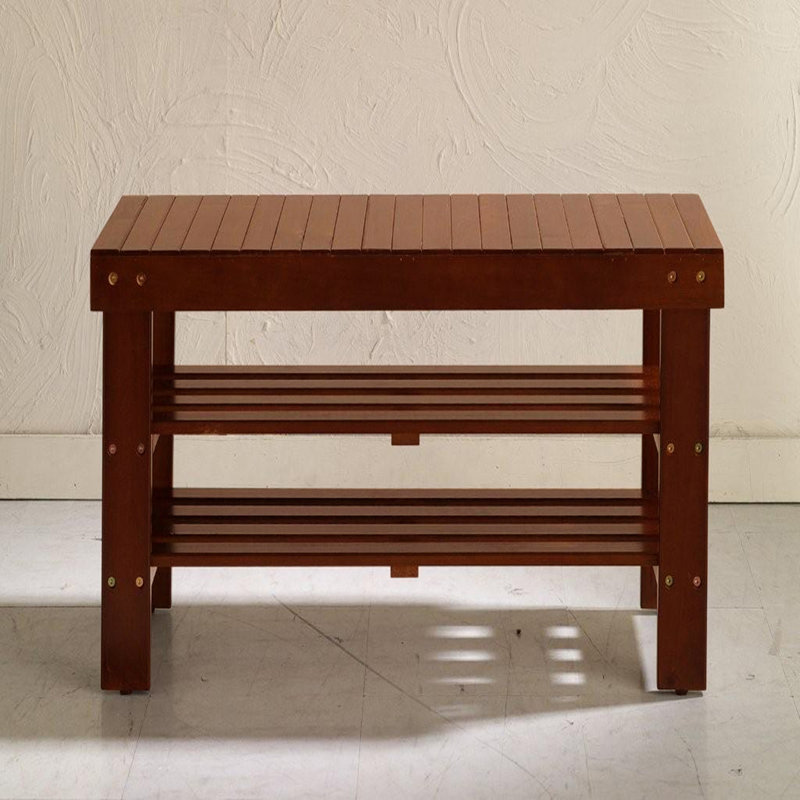 Banc à chaussures en bois massif de qualité, Cerisier