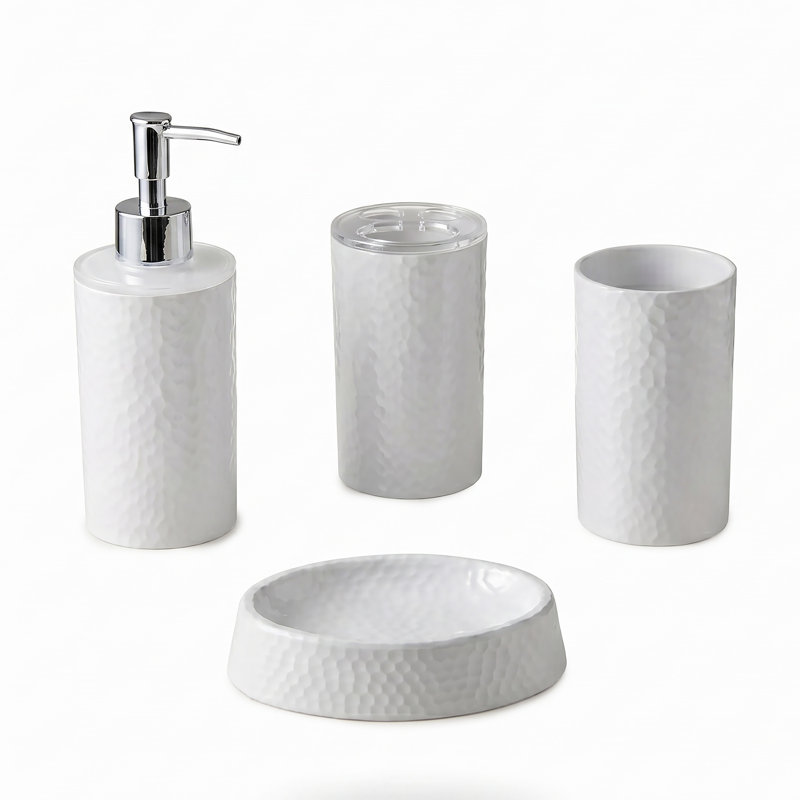 Ensemble d'accessoires pour salle de bain 4 pièces, Argent argent