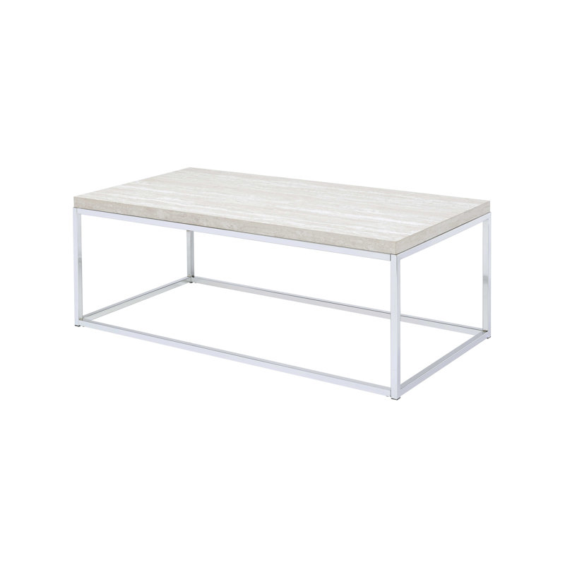 Table basse noire sur noir, Blanc, Argent métallique