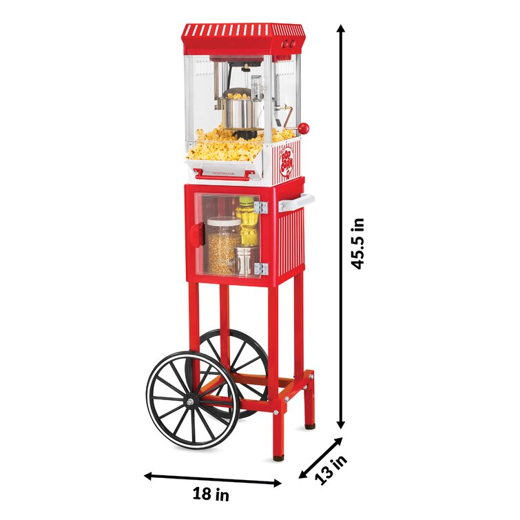 Nostalgia Electrics Nostalgia Vintage 2.5-Ounce Professional Kettle Popcorn  and Concession Cart, 45 Inches Tall, Makes 10 Cups of Popcorn, Kernel  Measuring Cup, Oil Measuring Spoon and Metal Scoop & Reviews