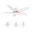 Ventilateur de plafond 48 po avec télécommande et éclairage intelligent 48 po-872548626