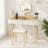 Vanity Table Set with LED Lighted Mirror, 3 Adjustable Lighting Dressing with Touch Switch, 4 Drawers, Cushioned Stool-798216132