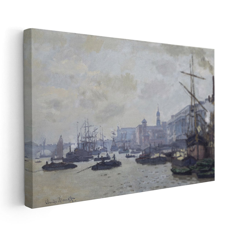 Le pont de la route en réparation, 1872 - reproduction d'art sur toile, H 40 po x l 60 po