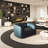 Black semi circular arc  negotiating sofa