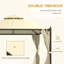 Pavillon de jardin extérieur avec rideaux. 10 pi x 12 pi, structure en acier, toit. Endroit relaxant. Beige pour utilisation en patio. Fabrication, intimité