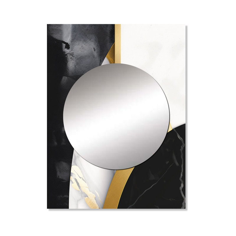Formes en marbre Louima - grand miroir en marbre, miroir mural décoratif moderne, impression d'art en métal, 40 po x 30 po