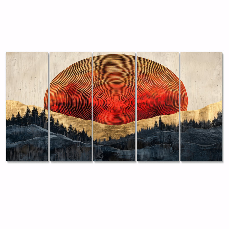 Crigler - forêt, art mural - décoration murale traditionnelle, H 32 po x l 80 po, 5