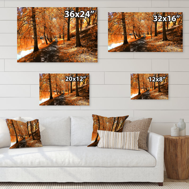 " Mystic Yellow Fall Forest II " Color Photography Print, 24" H x 36" W x 0.1" D, Wrapped Canvas