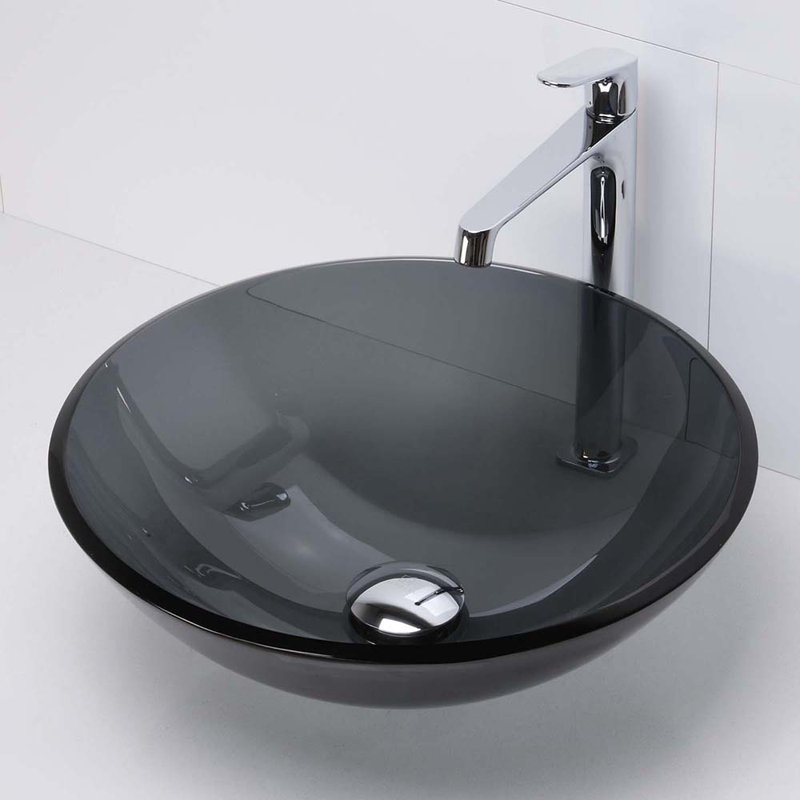 Ensemble de meuble-lavabo pour salle de bain simple 23 po petite Haddington, Transparent, Noir, Cerisier