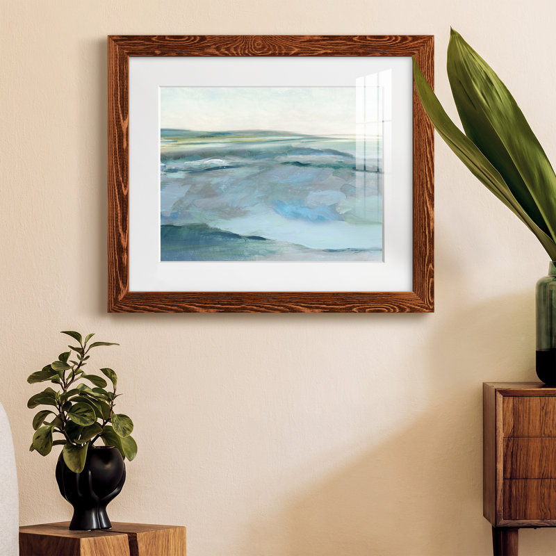 Marée basse - peinture encadrée, H 20 po x l 17 po x P 1,5 po, Cadre en érable