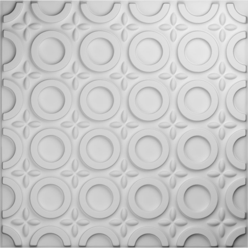 White Geometric Textured 3D PVC Wall Panels, 50-Pack