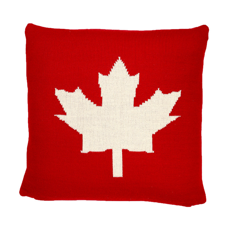 O Canada Throw Pillow, 26" x 26", Cream/Red, Polyester/Polyfill