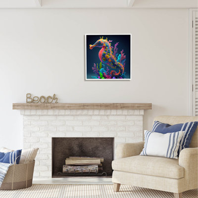 «Au-457-Giclee, abstrait, hippocampe, teintes vives» par CyberGeek Design, impression