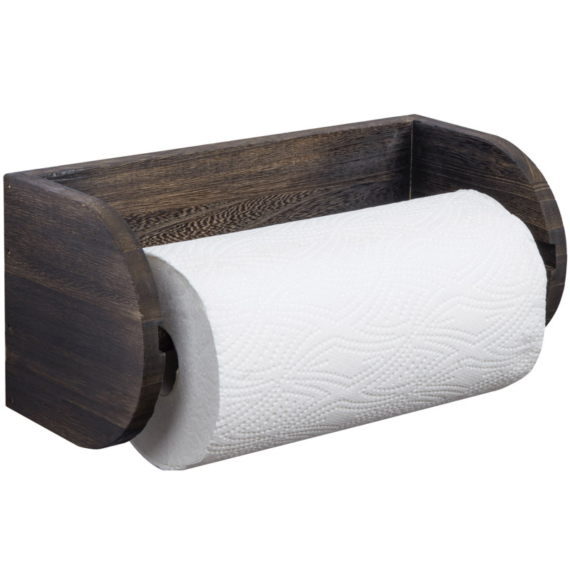 Porte-essuie-tout magnétique en bois massif Kitchen, Brun