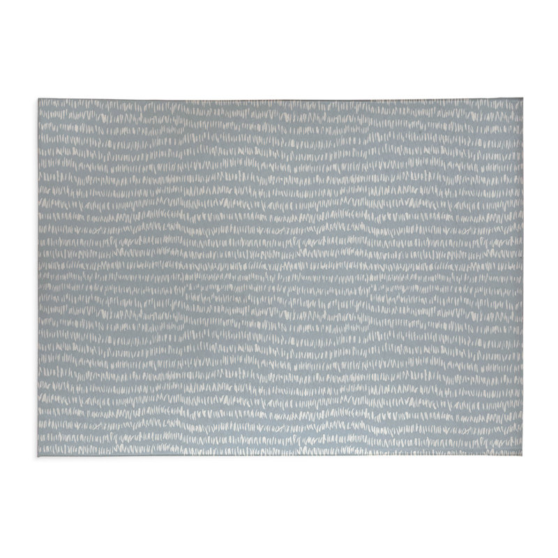 Tapis de bureau léger Crop Row, L 5 pi x L 3 pi, Bleu ardoise