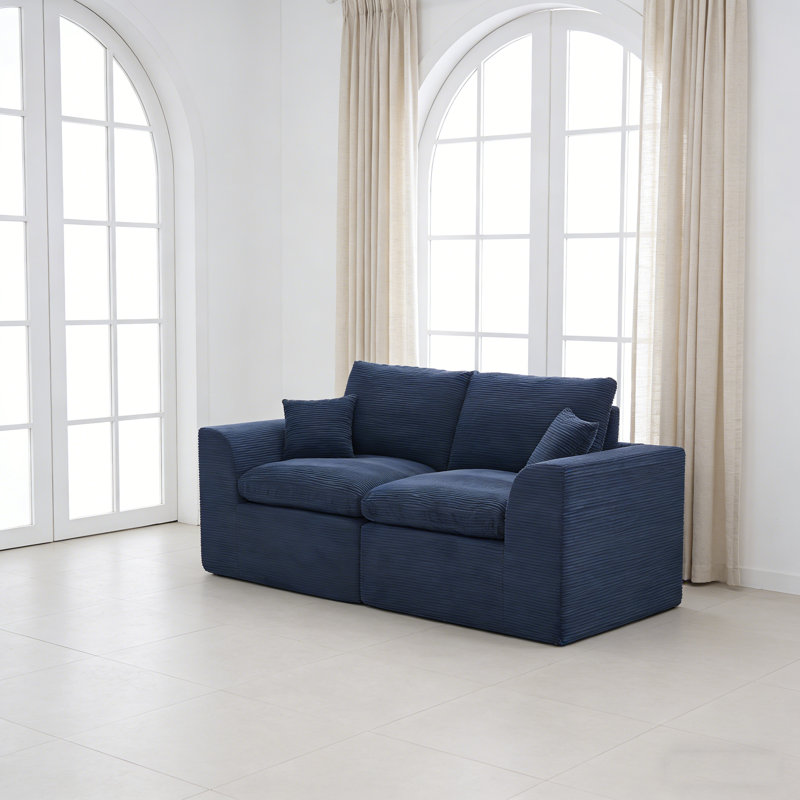 Canapé modulaire modulaire Cloud Couch, canapé moderne Comfy Cloud, 2 places avec housses de coussin Mobilier amovible pour le salon, la chambre à coucher, les appartements, les dortoirs, aucun assemblage requis