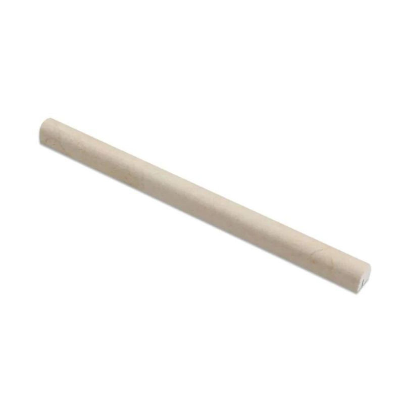 12" x 0.75" Polished Marble Pencil Liner Tile Trim in Cream