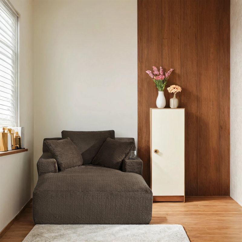 Très grand fauteuil inclinable et confortable, Brun