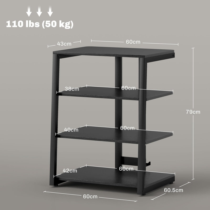 79cm H Media Shelves, Black