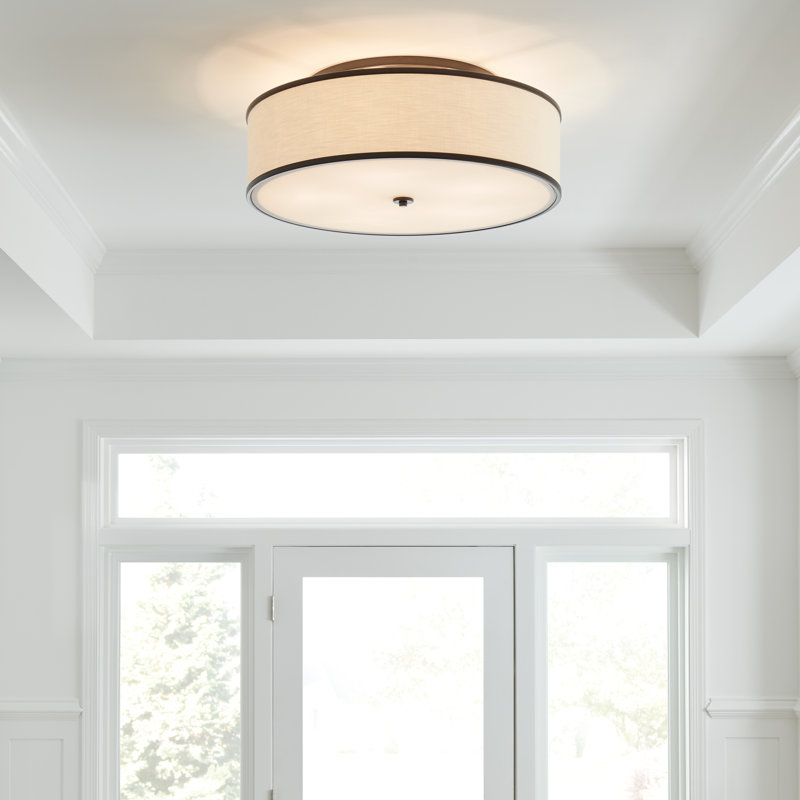 Elzira Linen Semi Flush Mount, Rubbed Bronze