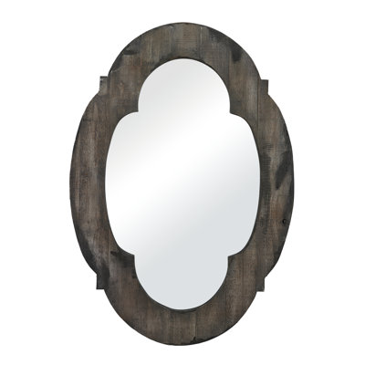 Miroir mural en bois - gris vieilli