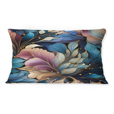 Spiral Flower Elegance Boho Pattern - Throw PillowAbstract Coral Reef Multicolor Azure - Throw Pillow