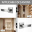 Intérieur des poignées de porte en nickel satiné, poignées de porte pour garde-robe de couloir, poignées de porte carrées robustes non verrouillables pour portes à gauche et à droite-126427205-126427209-127419968
