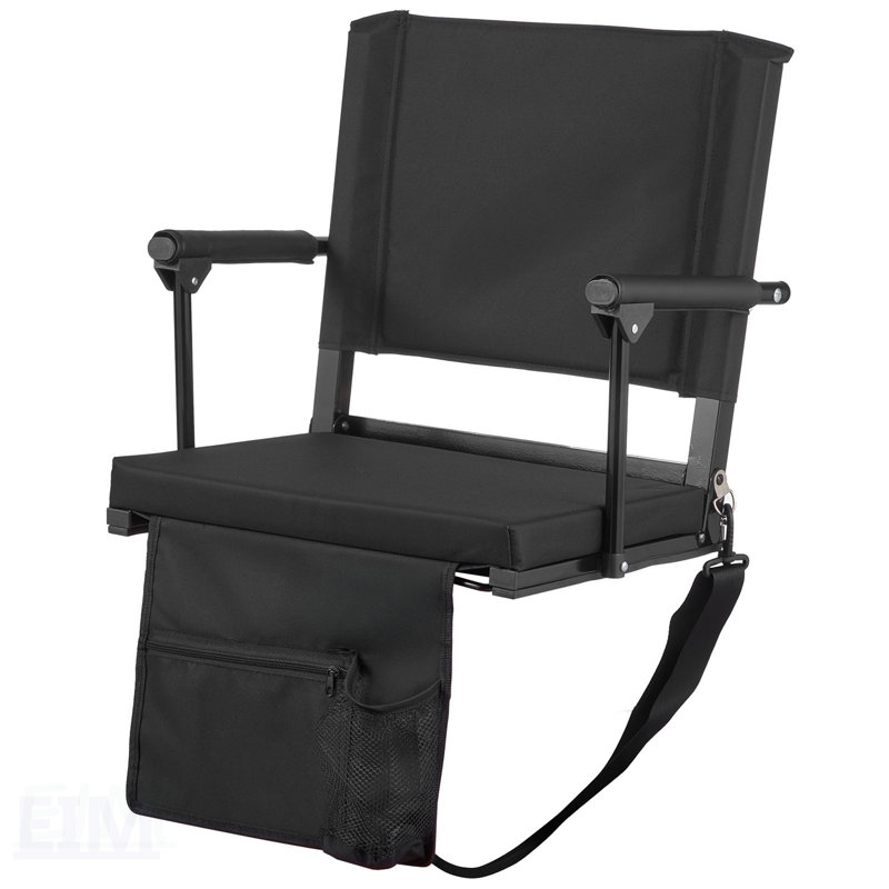 Stadium Seat, Portable Bleacher Seat With Armrest, Back Support, And Thick Cushion For Comfortable Viewing At Sports Events