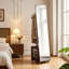 Rubber Wood Elongated Floor Mirror