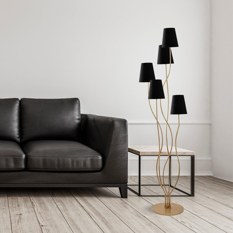 Lampe sur pied à branches 17,29 po Gingola, Brun