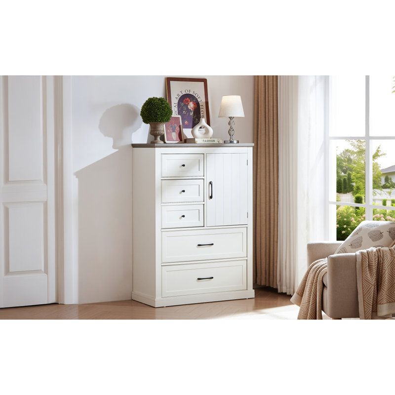 Commode 5 tiroirs pour chambre à coucher, commode haute, rangement pour commode, commode de chambre